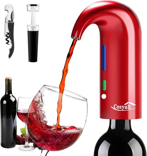 Vista 10 de Decantador de vino eléctrico aireador de vino, accesorios de vino tinto y blanco de un solo toque, aireación y decantador, vertedor de vino, regalos