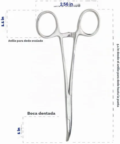 Vista 3 de Extractor de pelo de orejas y nariz para mascotas, recto y curvado, de acero inoxidable, pinzas de bloqueo de hemostato para el hogar, herramienta