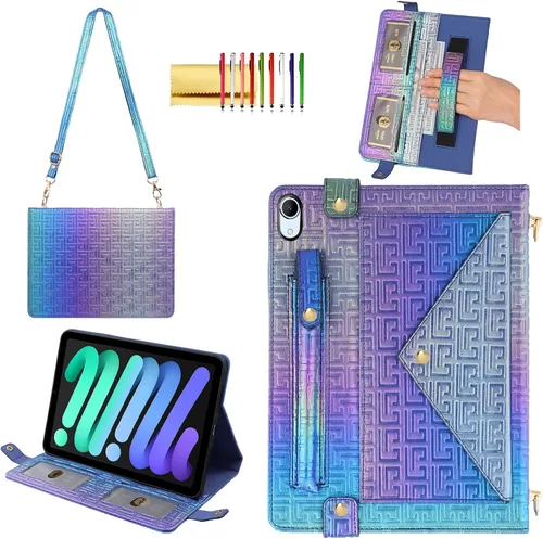 Vista 89 de Funda tipo bolso para iPad mini de 5ª/4ª/3ª/2ª/1ª generación de 7.9 pulgadas, Techcircle funda ligera tipo folio con soporte bandolera con billetera
