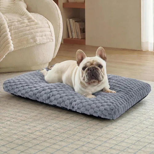 Vista 13 de Bedsure Cama lavable para perros de gran tamaño, forro polar de burbujas Gris