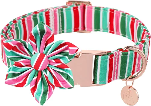 Vista 12 de DOGWONG - Collar de Acción de Gracias con Bellota y Flor para Perro, Collar de Perro de Pavo Otoñal, Collar de Calabaza de Algodón Suave y Duradero