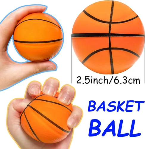 Vista 2 de 30 pelotas de baloncesto grandes de 2.5 pulgadas, pelota deportiva antiestrés Mini Foam Balls Anxiety Stress Relief for Basketball Party Favor