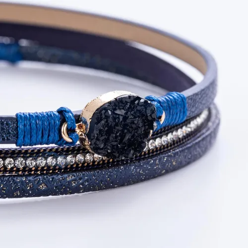 Vista 161 de FANCY SHINY - Pulsera de cuero estilo bohemio, pulsera de cuentas de cristal con cierre magnético, regalos de joyería para mujer