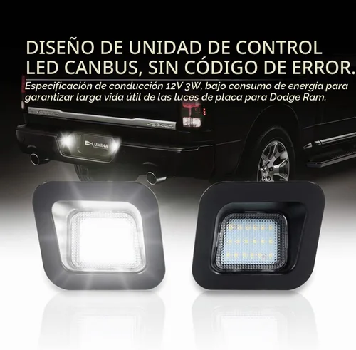Vista 3 de D-Lumina Conjunto de luces LED para matrícula, lente transparente compatible con Dodge Ram 1500 2500 3500 2003-2018, luz de etiqueta de parachoques