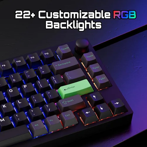 Vista 4 de LEMOKEY Teclado mecánico inalámbrico para juegos P1 HE 75% con interruptores magnéticos Gateron de doble riel versión de perilla montada completa