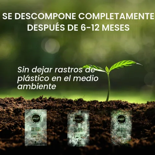 Vista 5 de ANECO Bolsas de basura de alimentos 100% compostables para el hogar, 1.6