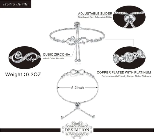 Vista 5 de Infinity Love Bracelets for Women Girls Birthday Valentines Day Jewelry Gifts for Her Girlfriend Wife Mom from Daughter Son