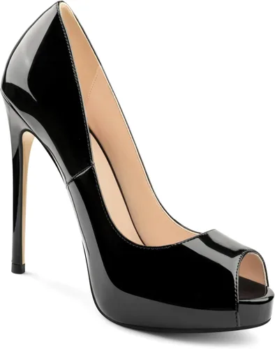 Vista 4 de Eithy - Zapatos de tacón alto y fino para mujer, con plataforma, para fiesta y uso diario Negro