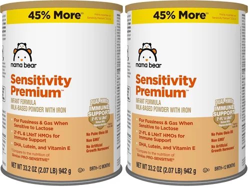 Vista 10 de Marca Amazon – Fórmula en polvo Mama Bear Sensitivity para bebés, 2'-FL HMO, para irritabilidad y gas cuando es sensible a la lactosa, sin OMG, 22.5