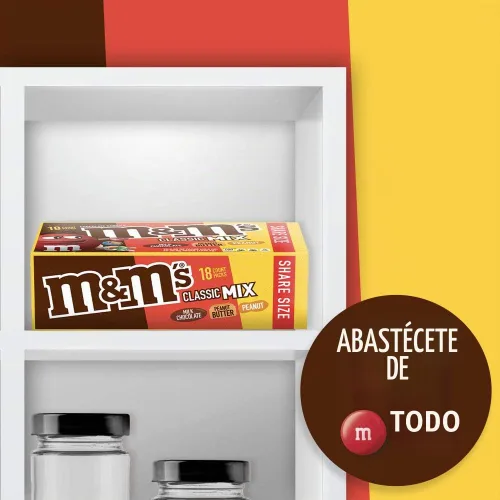 Vista 8 de M&M'S Paquete variado de dulces de chocolate con leche, chocolate con leche, dulces a granel envueltos individualmente, mantequilla de maní