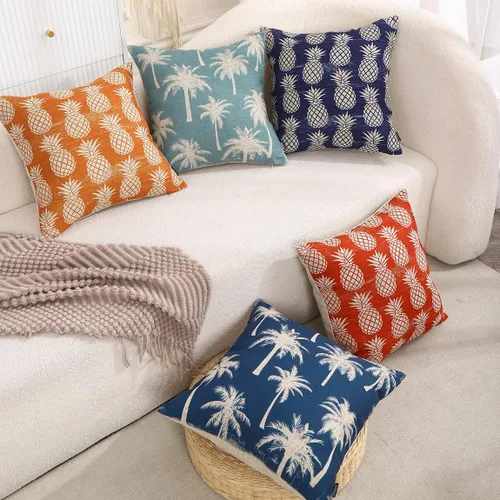 Vista 3 de [Usado] TRENDIN Funda de Almohada de Sofá con Palmera 18X18 Decoración Tropical de Verano Funda de Cojín Cuadrada de Lino Decoraciones para el Hogar