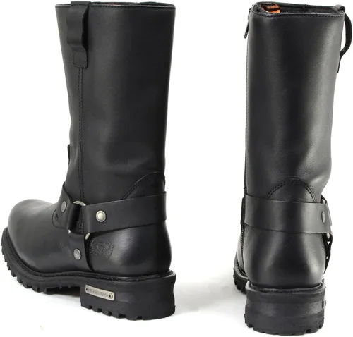 Vista 6 de Milwaukee Leather Botas impermeables para hombre, negras, de 11 pulgadas de ancho con puntera cuadrada, con arnés y cremallera MBM9061WP - 7W