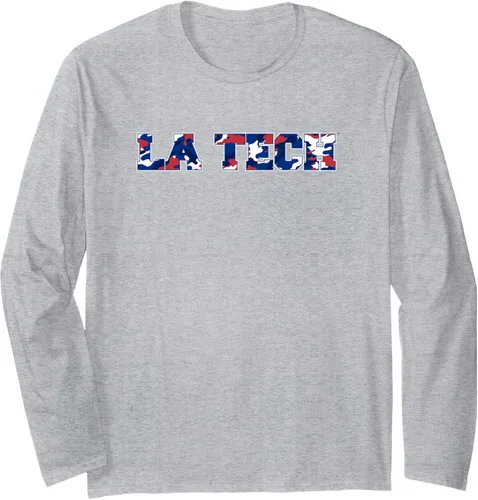 Vista 3 de Louisiana Tech Bulldogs - Camiseta de manga larga con diseño de camuflaje, Negro