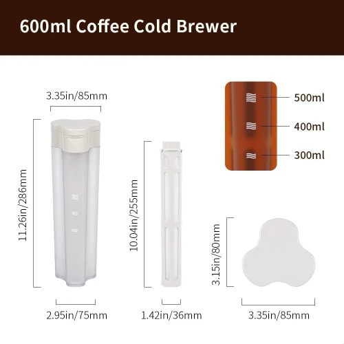 Vista 2 de watchget Cafetera portátil de 20.3 fl oz/20 onzas con filtro fino de malla 300 y sello hermético, diseño geométrico de pétalos a prueba de fugas