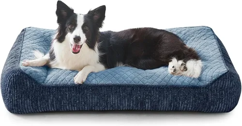 Vista 16 de JOEJOY Camas ortopédicas XL para perros de tamaño grande, extra gruesas, con apoyo y laterales, sofá cama ultrasuave para perros grandes, color Beige