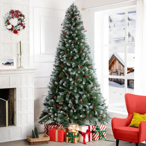 Vista 32 de Naomi Home - Árbol de Navidad realista preiluminado de 6.5 pies, 400 luces Con bisagras