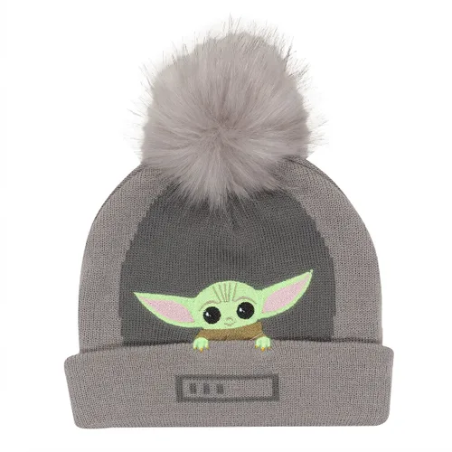 Vista 2 de Gorro The Mandalorian Grogu In The Crib Beanie Gris