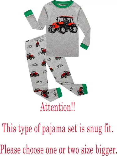 Vista 2 de Family Feeling Conjunto de pijama de 2 piezas para niños y niñas pequeñas, ropa para dormir 100% de algodón