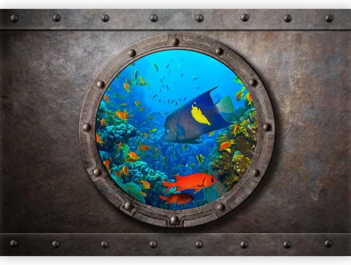 Vista 9 de artgeist Mural de pared premium mundo submarino, 98 x 69 pulgadas, papel tapiz no tejido XXL, decoración de pared de vellón, impresión fotográfica