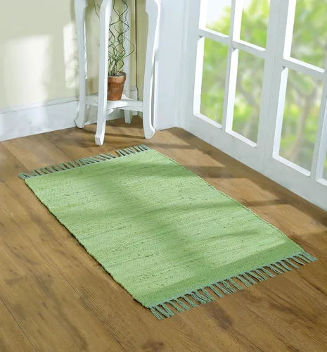 Vista 36 de Alfombra de trapo de algodón de 24 x 36 pulgadas, alfombra Chindi multicolor, tejida a mano, lavable y reversible para sala de estar, cocina Agua