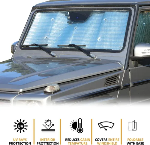 Vista 2 de Parasol para parabrisas compatible con Mercedes Benz Clase G AMG Wagon Cross Country SUV W463 G350 G400 G500 G500 G55 G63 G65 G800 2004-2018