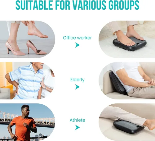 Vista 7 de Snailax Shiatsu masajeador de pies con calor, funda lavable, masajeador de amasado para pies y espalda, calentador de pies eléctrico, máquina