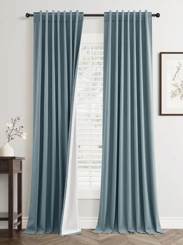 Vista 36 de Jowels - Cortinas opacas con pestaña trasera color beige cálido de 84 pulgadas de largo, 2 paneles para sala de estar y dormitorio, color beige