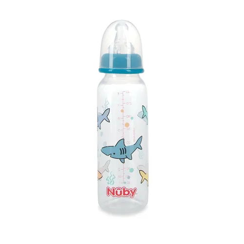 Vista 10 de Nuby Botella tintada de cuello estándar, 8 onzas, 1 paquete de 1 botella, los colores/patrones pueden variar