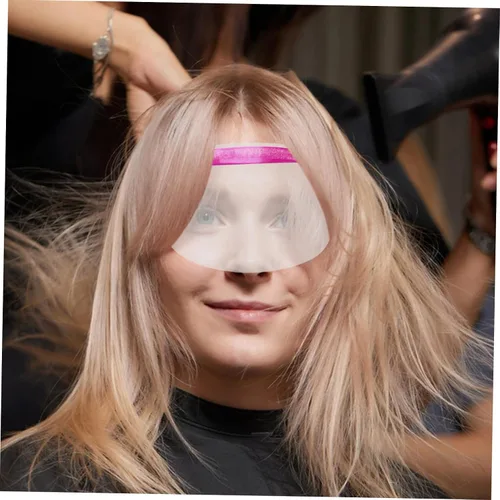 Vista 5 de Ipetboom 50 piezas de corte de pelo Salón, cubiertas de protección de ojos de microblading suave, máscara de visera de seguridad, banda elástica