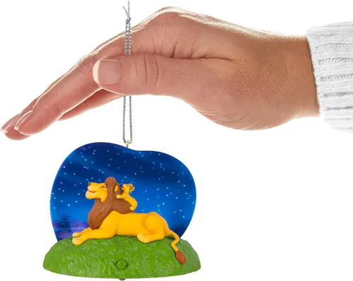Vista 8 de Adorno de Navidad colgante Hallmark Keepsake 2024, Disney El Rey León 30 aniversario Siempre ahí para guiarte con luz y sonido, Regalos para fans