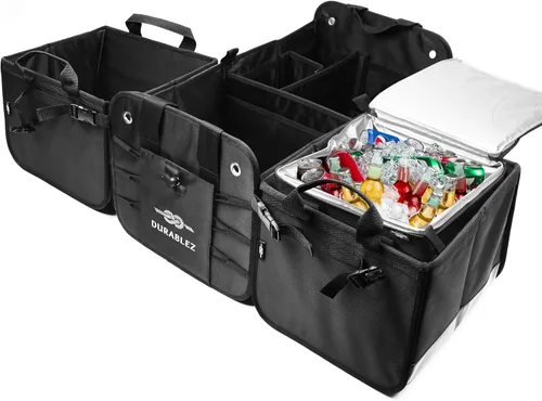 Vista 6 de Hielera aislada para maletero de automóvil, bolsa térmica para comestibles y viajes, resistente a las fugas, se adapta a compartimentos
