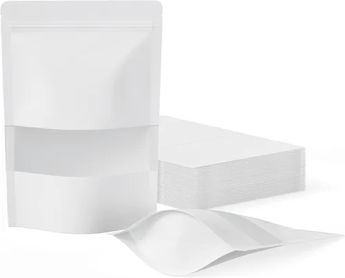 Vista 10 de FireKylin 100 bolsas resellables, bolsas de papel con ventana mate para pequeñas empresas, cremallera y bolsas sellables con calor para embalaje