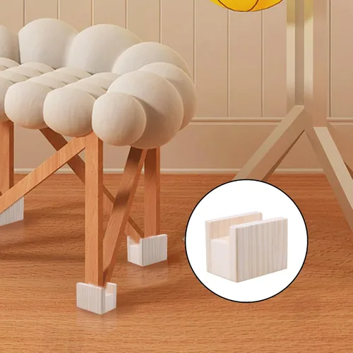 Vista 5 de 4 patas de muebles de madera maciza no cuadradas, resistentes, elevadores para muebles, añaden 1.89 pulgadas de altura a sofás, escritorios, mesas