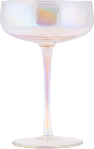 Vista 3 de Karma Mid Century Champagne Coupe, juego de cuatro unidades, brillo transparente