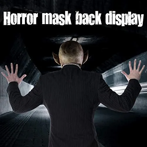 Vista 4 de Máscara de terror de Halloween, máscara de terror realista de látex para adultos, máscara de diablo espeluznante, disfraz de cosplay para fiestas