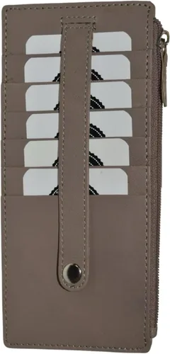 Vista 29 de Leatherboss - Funda para tarjetas todo en uno, cartera delgada con correa de protección para tarjetas, Beige, Cartera con tarjetero