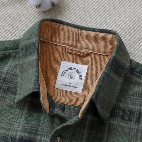 Vista 4 de Dubinik Camisas de franela de manga larga para hombre, camisa informal con botones, 100 % de algodón cepillado