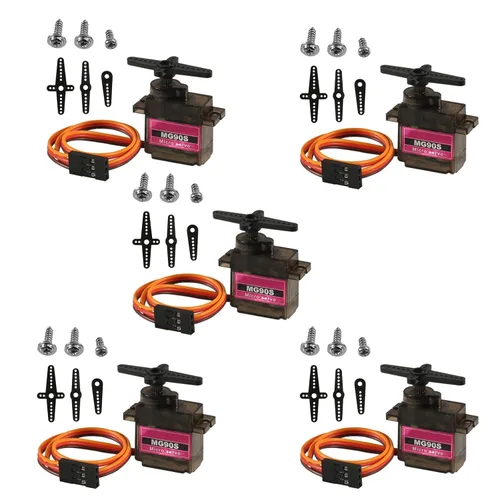Vista 8 de 12 piezas MG90S Servo Micro 180° 9G Servomotor Geared Micro Servo Motor 9G Robot Inteligente Compatible con Raspberry Pi Project Car Helicopter