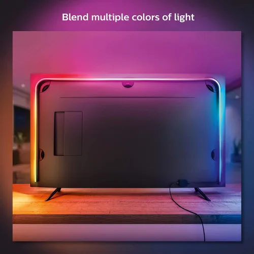 Vista 5 de Philips Hue - Tira de luz LED White and Color Ambiance con Bridge para TV de 55 pulgadas, para ver TV, música y videojuegos, requiere Hue Bridge