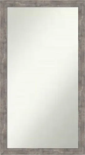 Vista 68 de Amanti Art Silver Bathroom Mirror for Over Sink, 26x45 Custom Made Marred Pewter Rectangle Vanity Mirror, Oversize Casual Wood Frame, Hangs Estaño