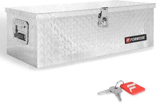 Vista 14 de FORWODE Caja de herramientas de aluminio de 20 pulgadas para camión, caja de herramientas con cerradura, caja de almacenamiento impermeable con Negro