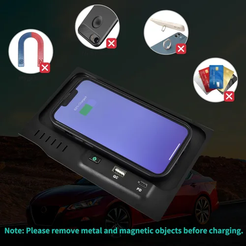 Vista 5 de Cargador inalámbrico para accesorios estilo Nissan Altima L34 2019-2024