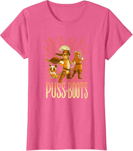 Vista 87 de DreamWorks Puss in Boots: The Last Wish Cat Trio Poster - Camiseta pequeña Negro