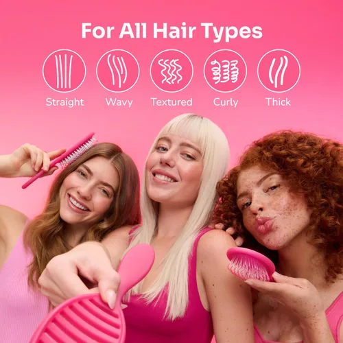 Vista 3 de Wet Brush Potenciador de Brillo, Aqua, Cerdas Naturales de Jabalí con Tecnología IntelliFlex Ultra-Suave, Deja el Cabello Brillante y Suave, Cepillo