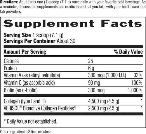 Vista 5 de Country Life Maxi-Collagen 7000 Powder - Péptidos de colágeno bioactivos Verisol, vitamina C, A y biotina, 4,500 mg de colágeno alimentado con pasto