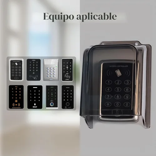 Vista 4 de Cubiertas de lluvia resistentes a la intemperie para cerraduras de puertas exteriores, escudo de agua de plástico para teclado de control de acceso