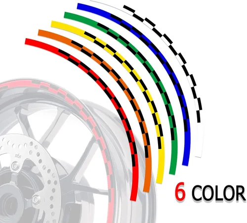 Vista 6 de MC MOTOPARTS Pegatinas de llanta exterior de 17 pulgadas C02B compatibles con YZF R125 MT125 MT07 MT10 MT25 FZ25 MT03 (azul)