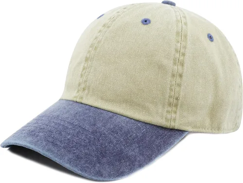 Vista 10 de The Hat Depot 100% algodón pigmento teñido de perfil bajo sombrero de papá seis panel casquillo 1. Negro.