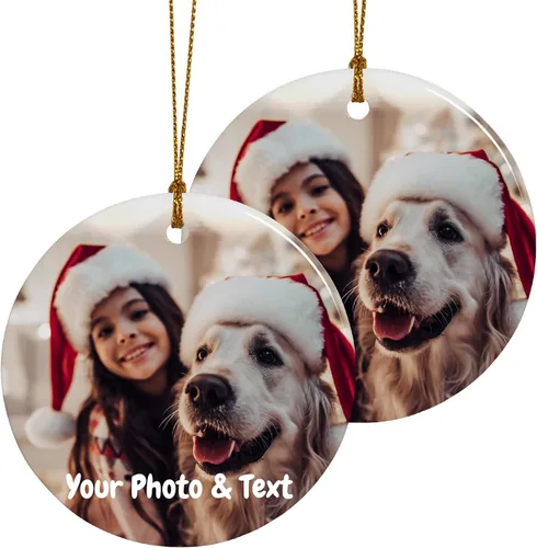 Vista 35 de Adornos de Navidad personalizados, adorno con foto personalizada, nuestro primer árbol de Navidad colgante 2024, decoración regalo para Navidad