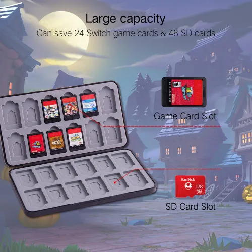 Vista 111 de PERFECTSIGHT Switch Game Case Compatible with Nintendo Switch Game Holder for Switch OLED/ Lite Game Card Case Cartridge with 24 Slots Game Card
